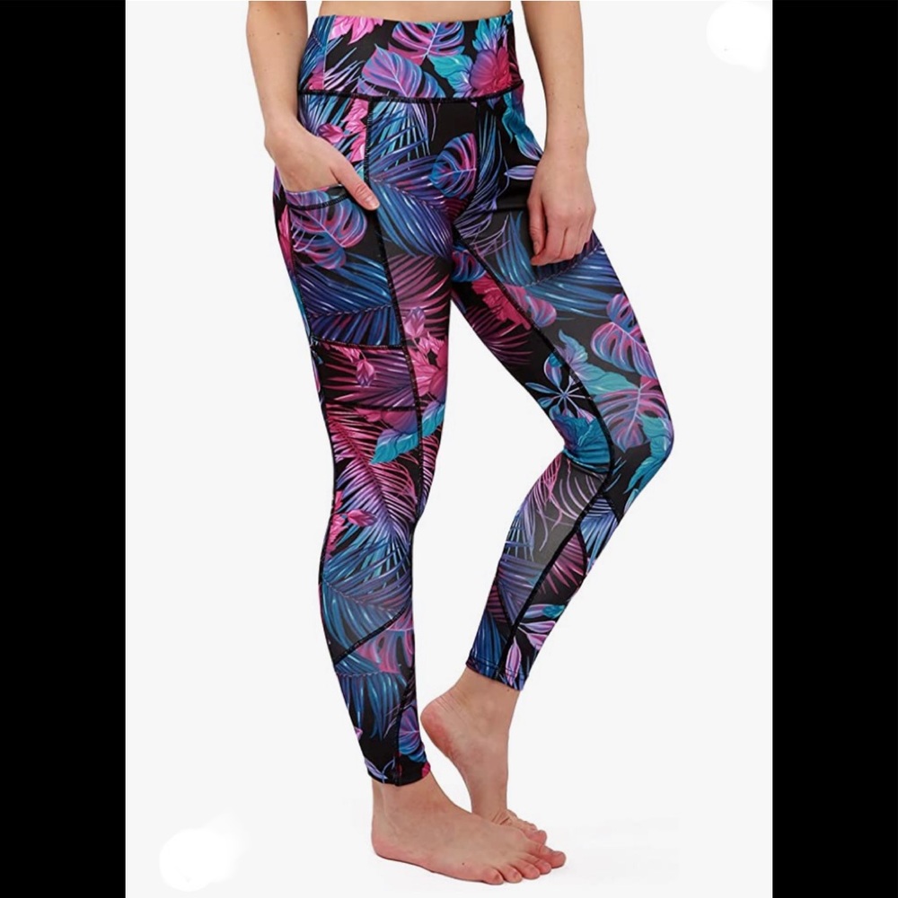 NWT Fitkicks Crossovers Prismatic Teal & Purple Active Lifestyle Leggings